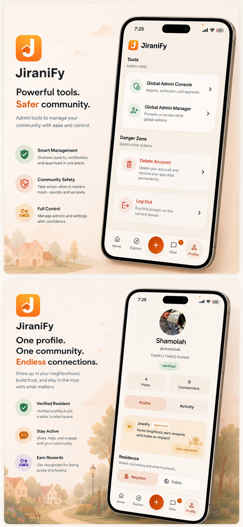 JiraniFy mobile app messaging screen